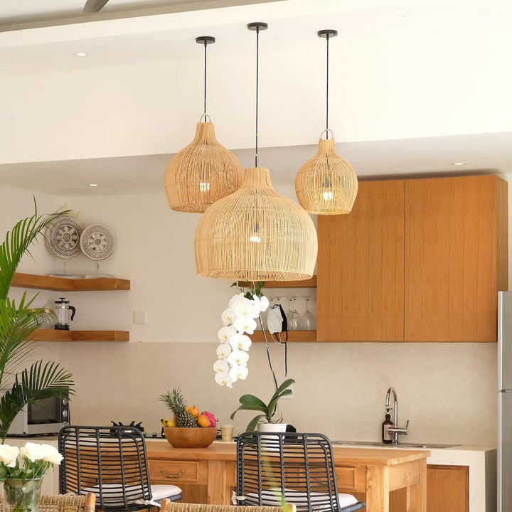 Banks Rattan Wicker Pendant Lighting  