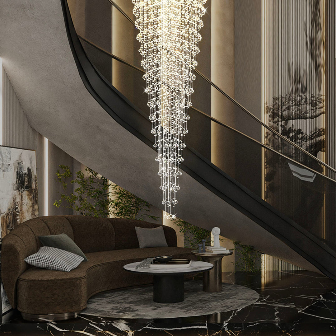 Augusta Round Raindrop Crystal Chandelier