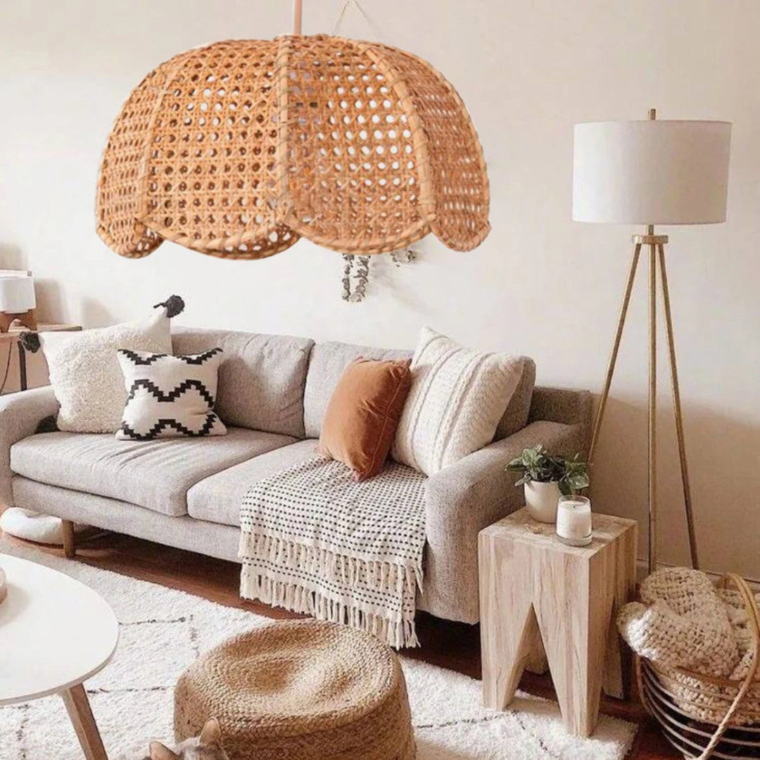 Blake Vintage Rattan Chandelier Lighting