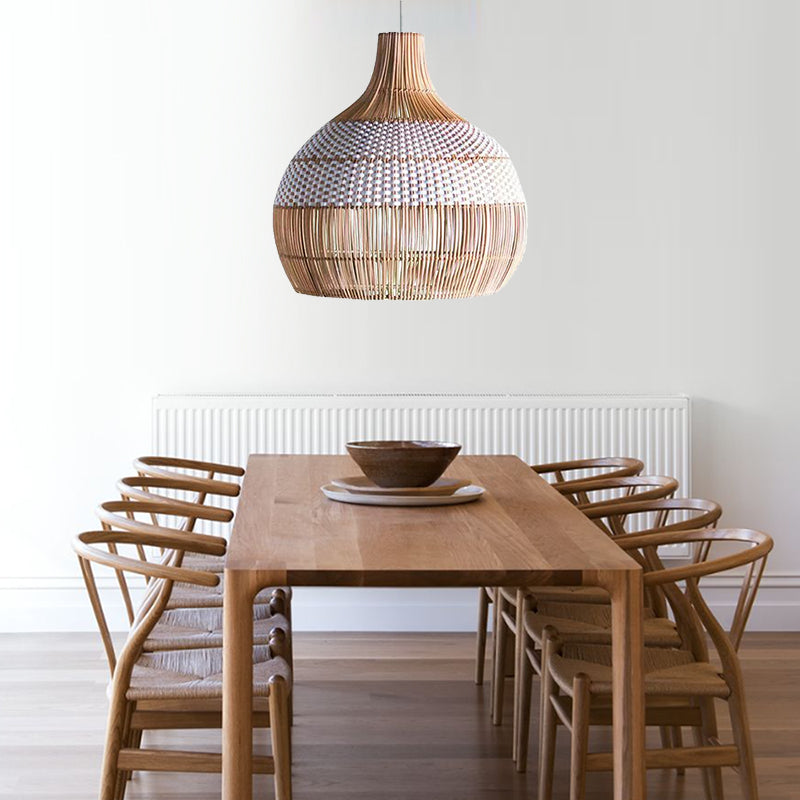 Lio White Rattan Pendant Light 