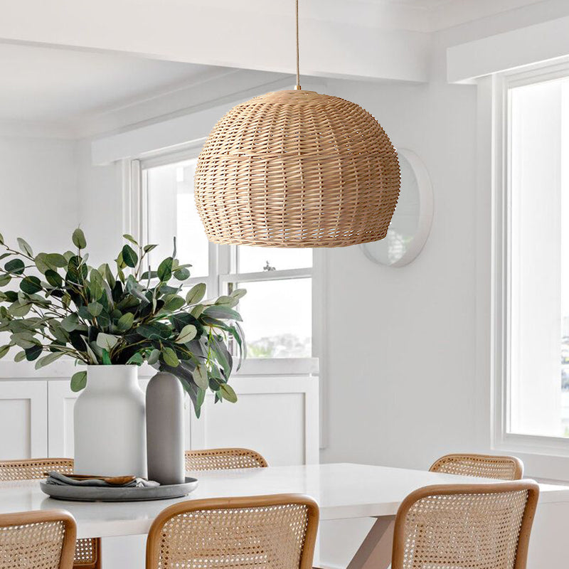 Wendy Wicker Farmhouse Woven Pendant Light