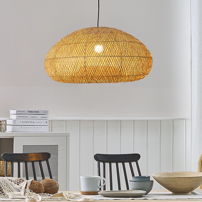 Francie Beige Bamboo Pendant Light 