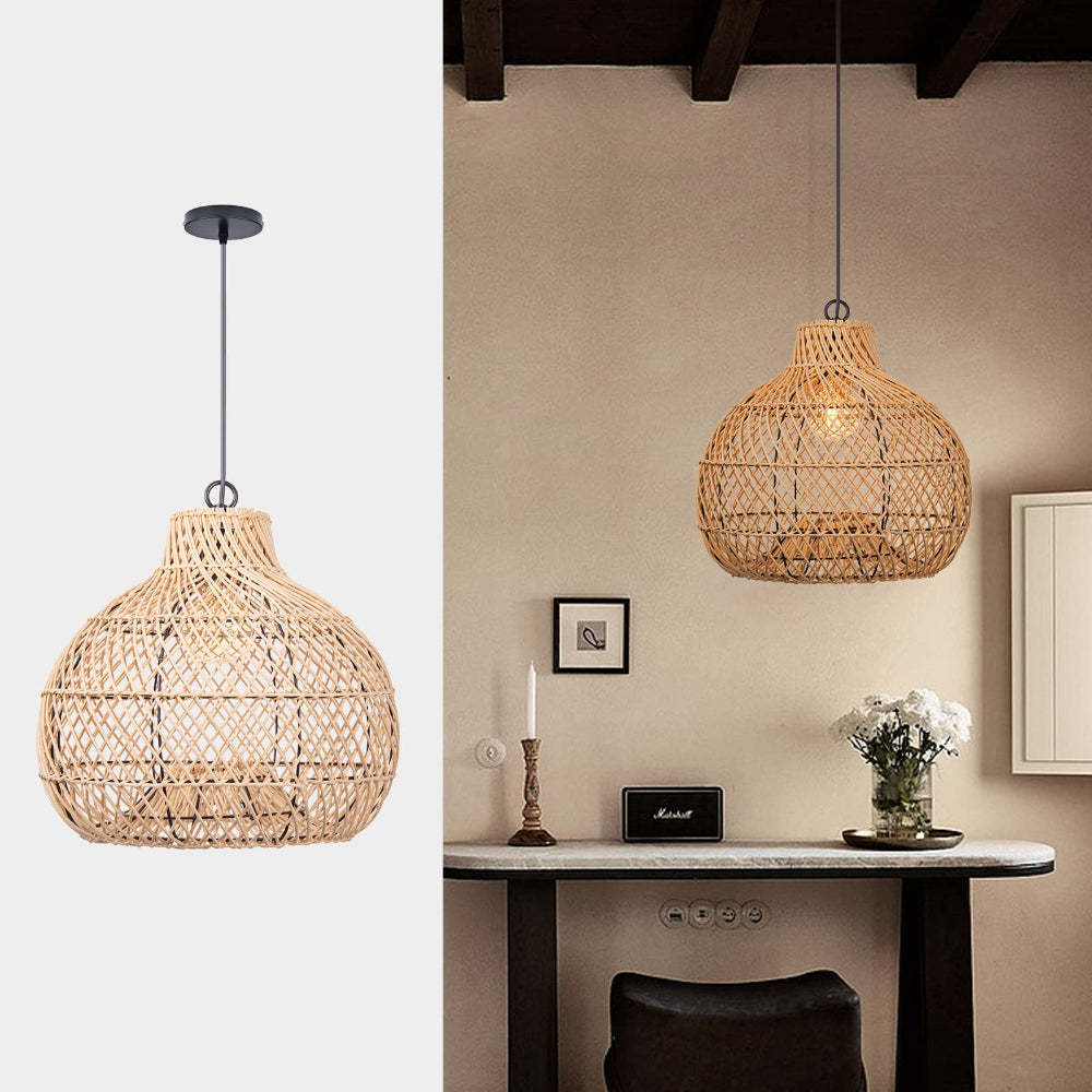 Elinor Wicker Farmhouse Kitchen Lighting Pendant Lamp