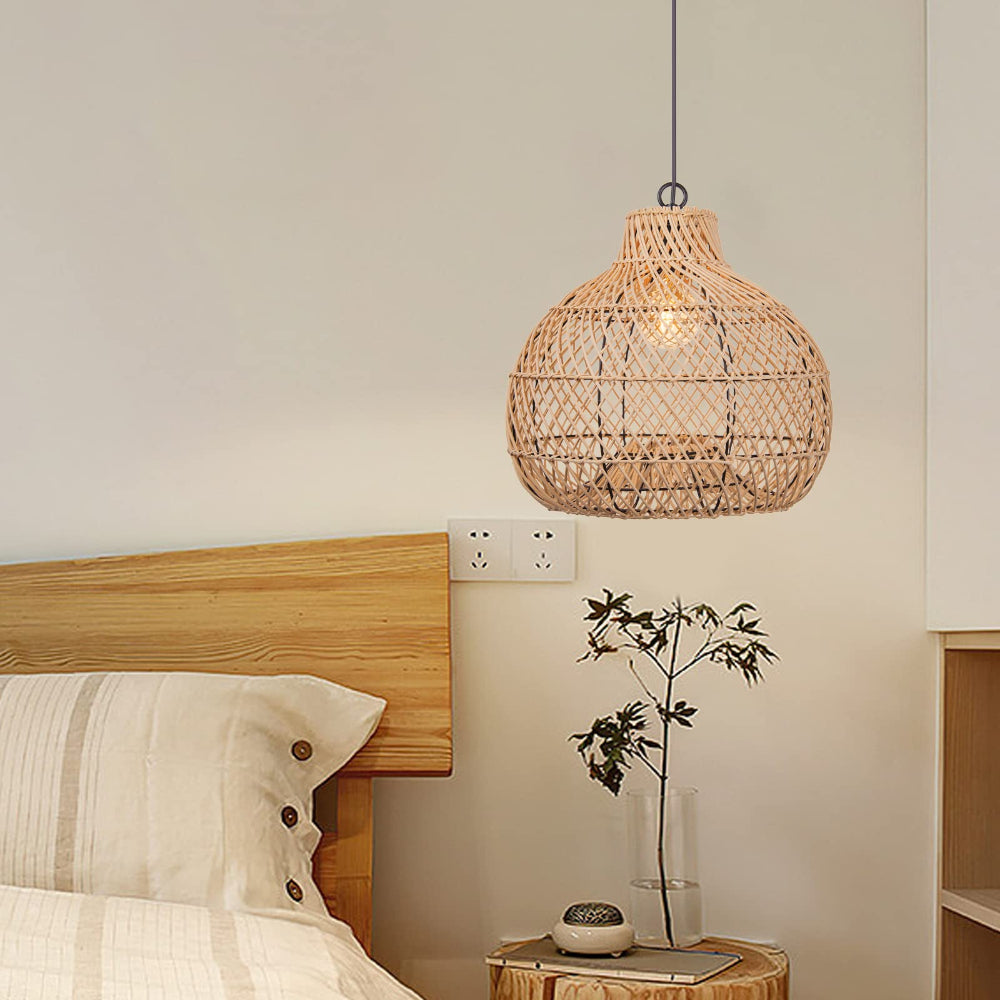 Elinor Wicker Farmhouse Kitchen Lighting Pendant Lamp