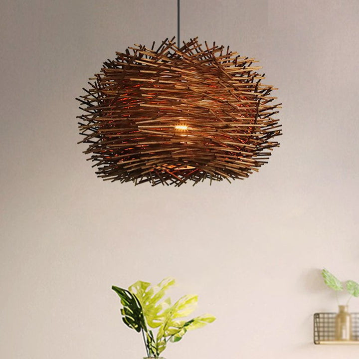 Violet Wood Geometric Shape Pendant Lights