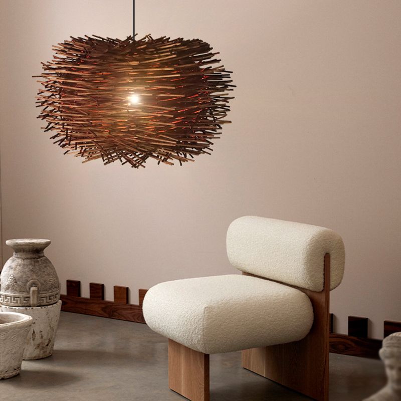 Violet Wood Geometric Shape Pendant Lights