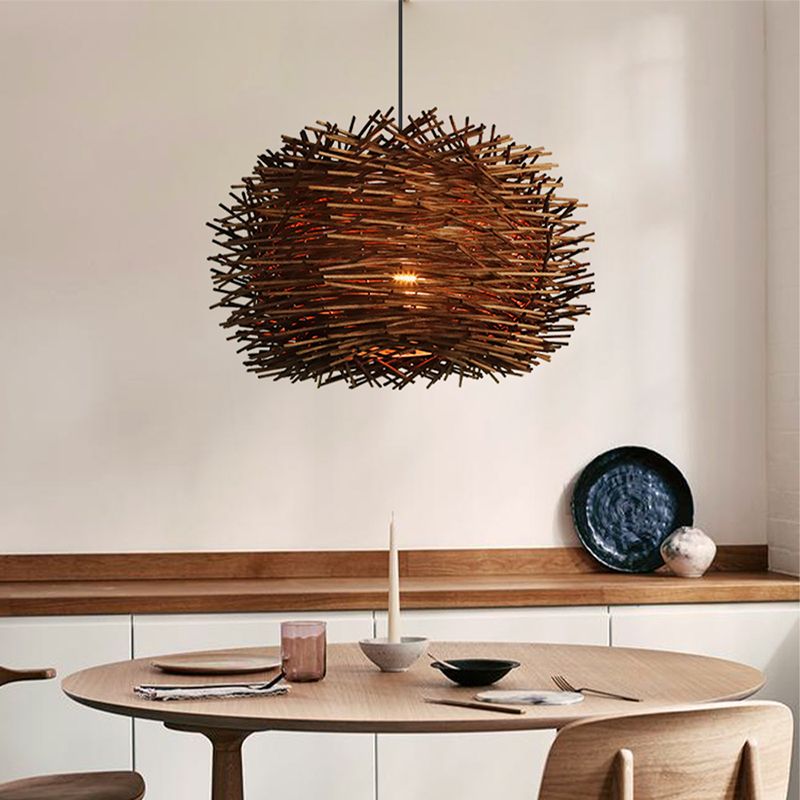 Violet Wood Geometric Shape Pendant Lights