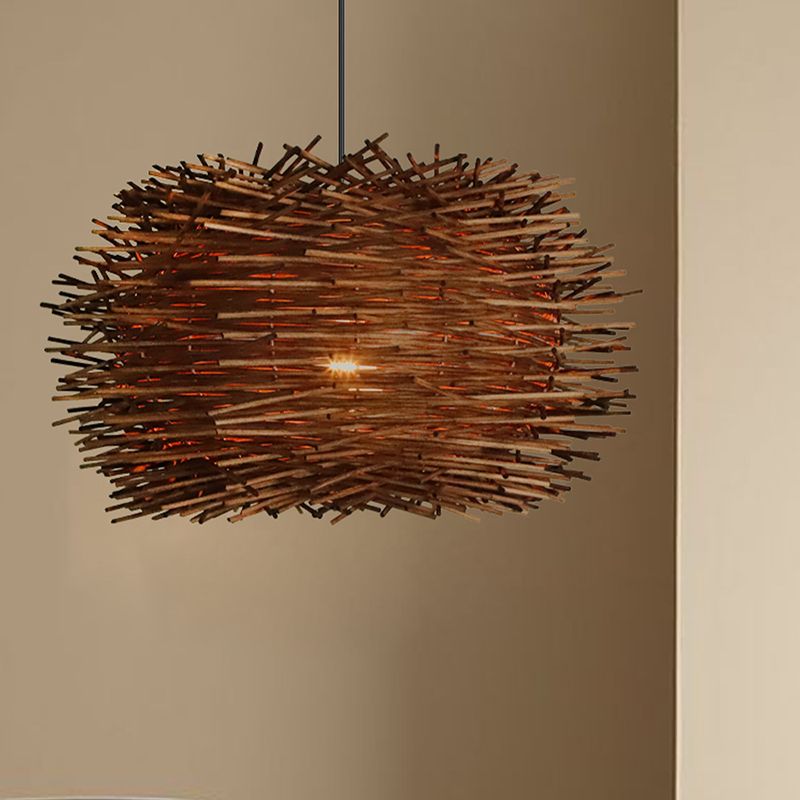 Violet Wood Geometric Shape Pendant Lights