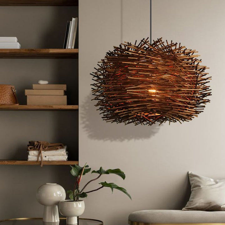 Violet Wood Geometric Shape Pendant Lights