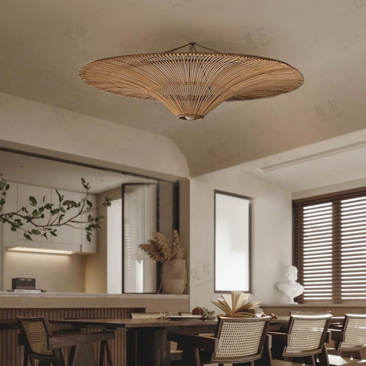 Hayes Large Modern Rattan Pendant Light