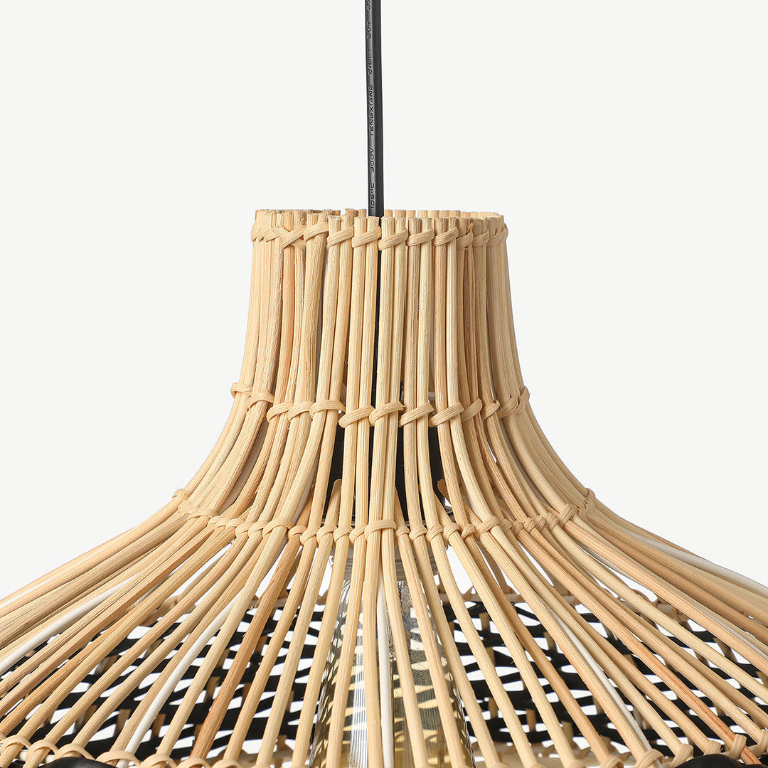 Aurelia Black & White Rattan Pendant Light