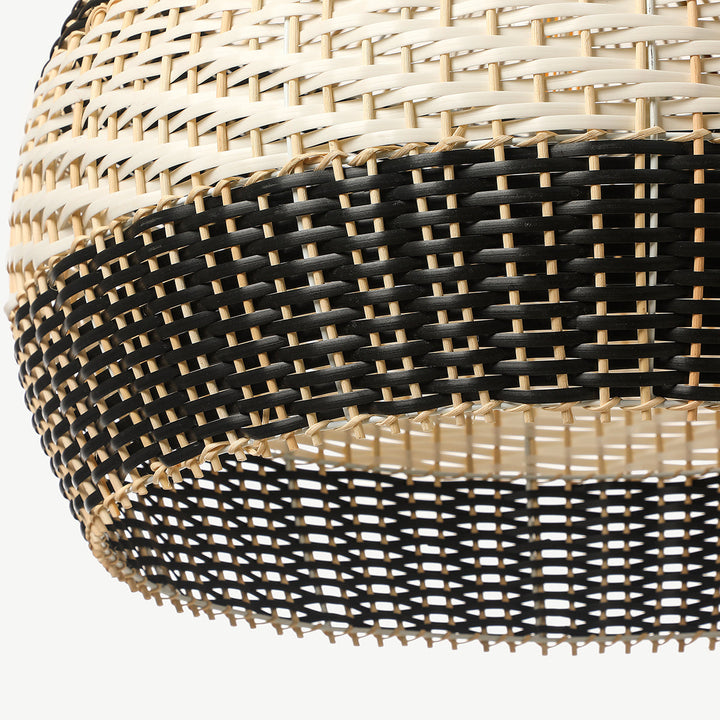 Aurelia Black & White Rattan Pendant Light