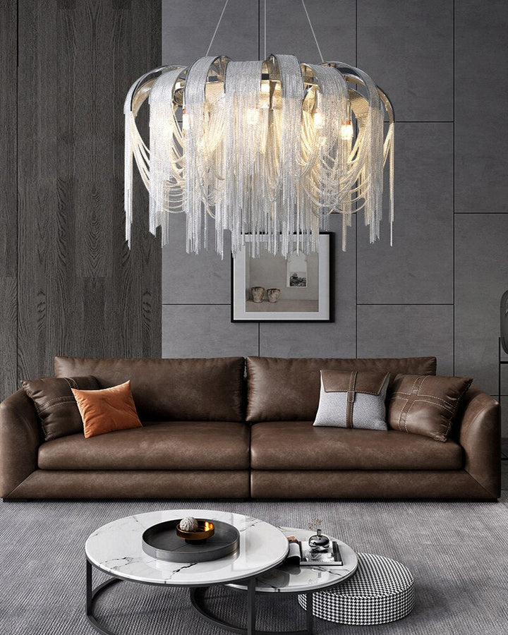 Hallie Crystal Steel Jellyfish Chandelier