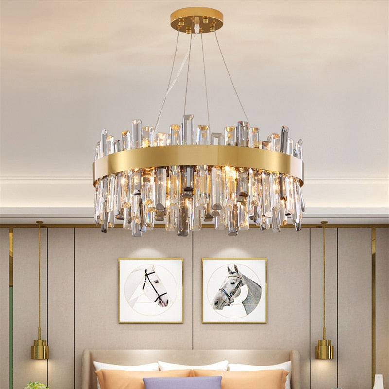 Alessandra Crystal Stainless Halo Chandelier