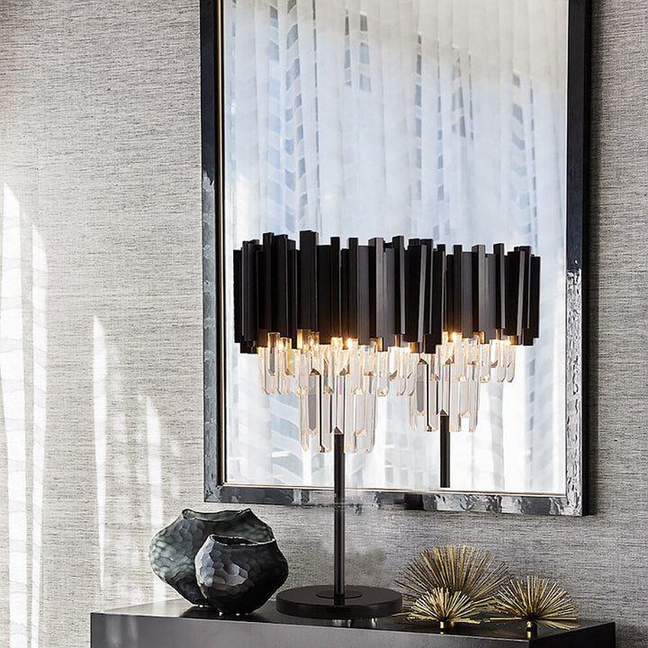 Evalina Black Crystal Luxury Table Lamp