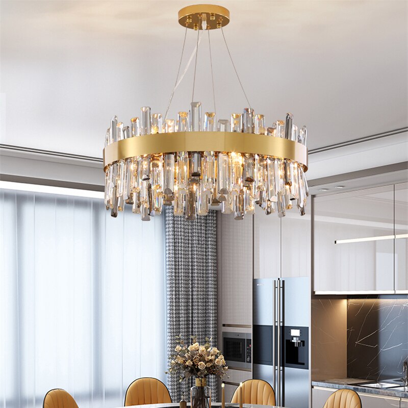 Alessandra Crystal Stainless Halo Chandelier