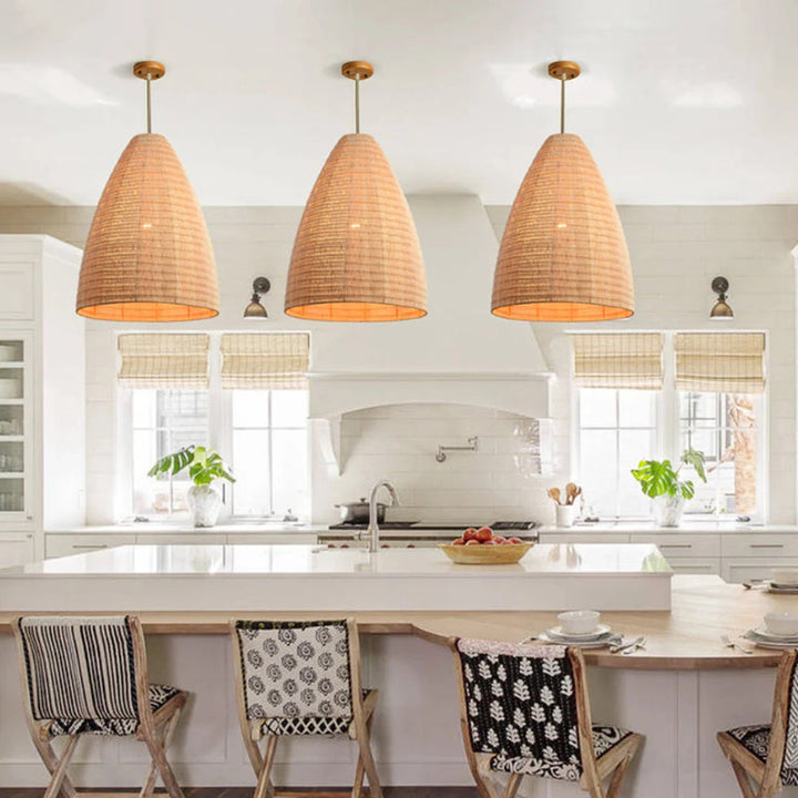 Virginia Rattan Woven Dome Basket Pendant Lights