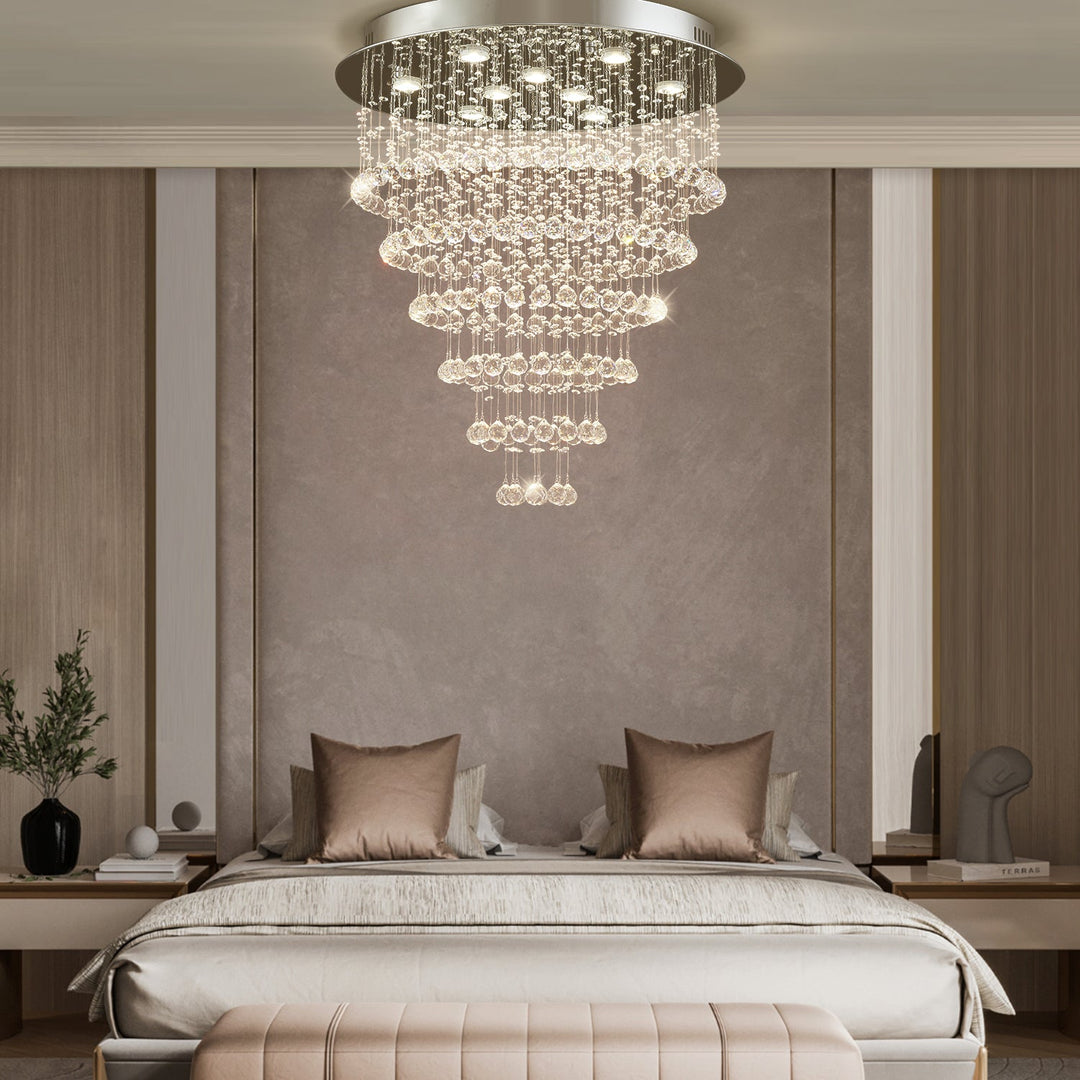 Audrey Multi Layer Round Crystal Chandelier Ceiling Lights