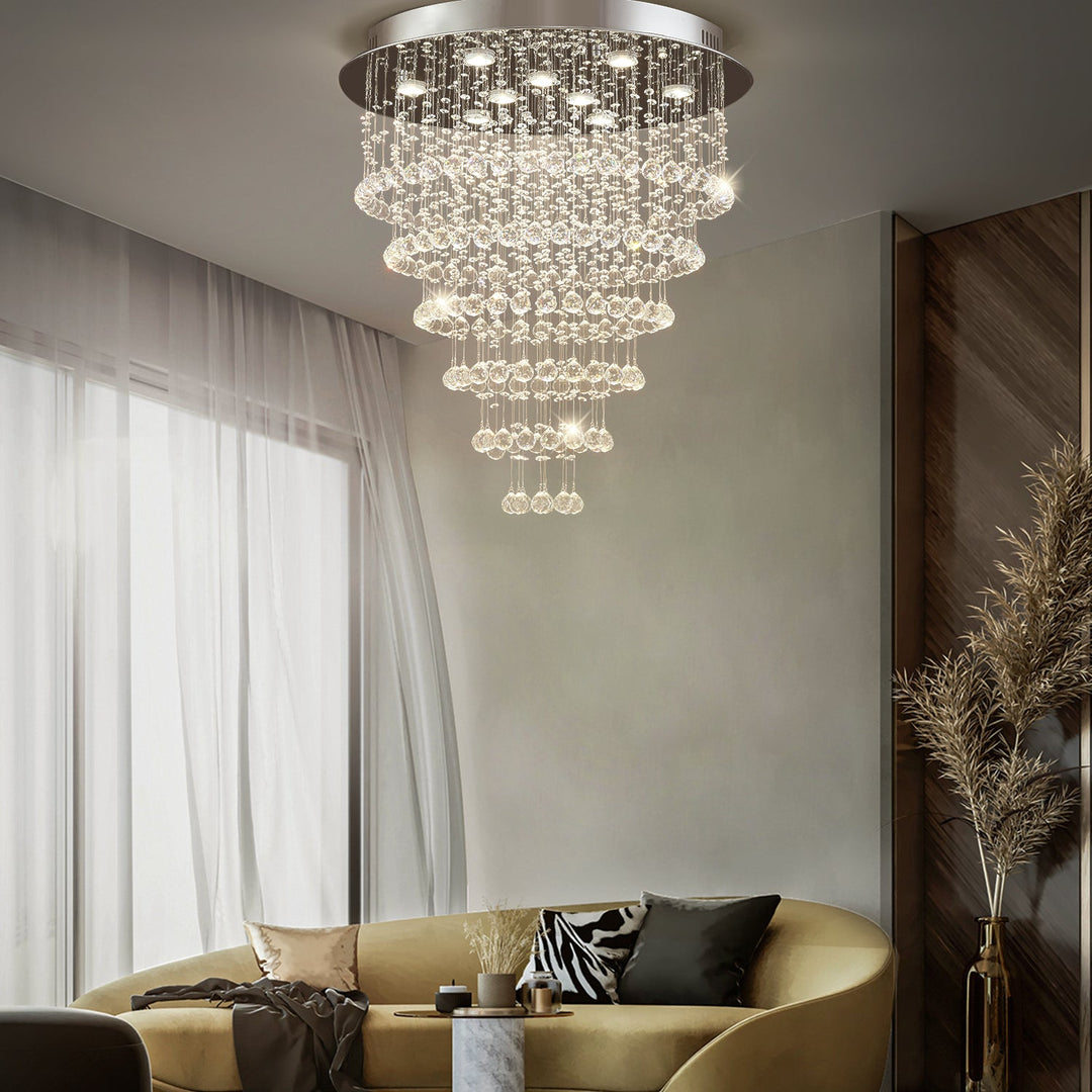 Audrey Multi Layer Round Crystal Chandelier Ceiling Lights