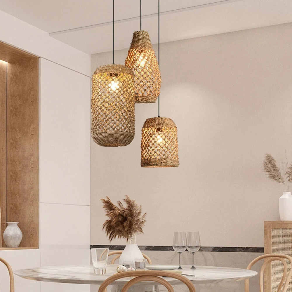 Beatrix Natural Rattan Pastoral Style Pendant Light