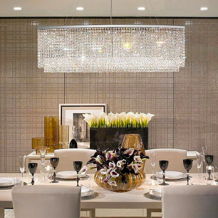 Beatrix Rectangular Raindrop Crystal Pendant Light