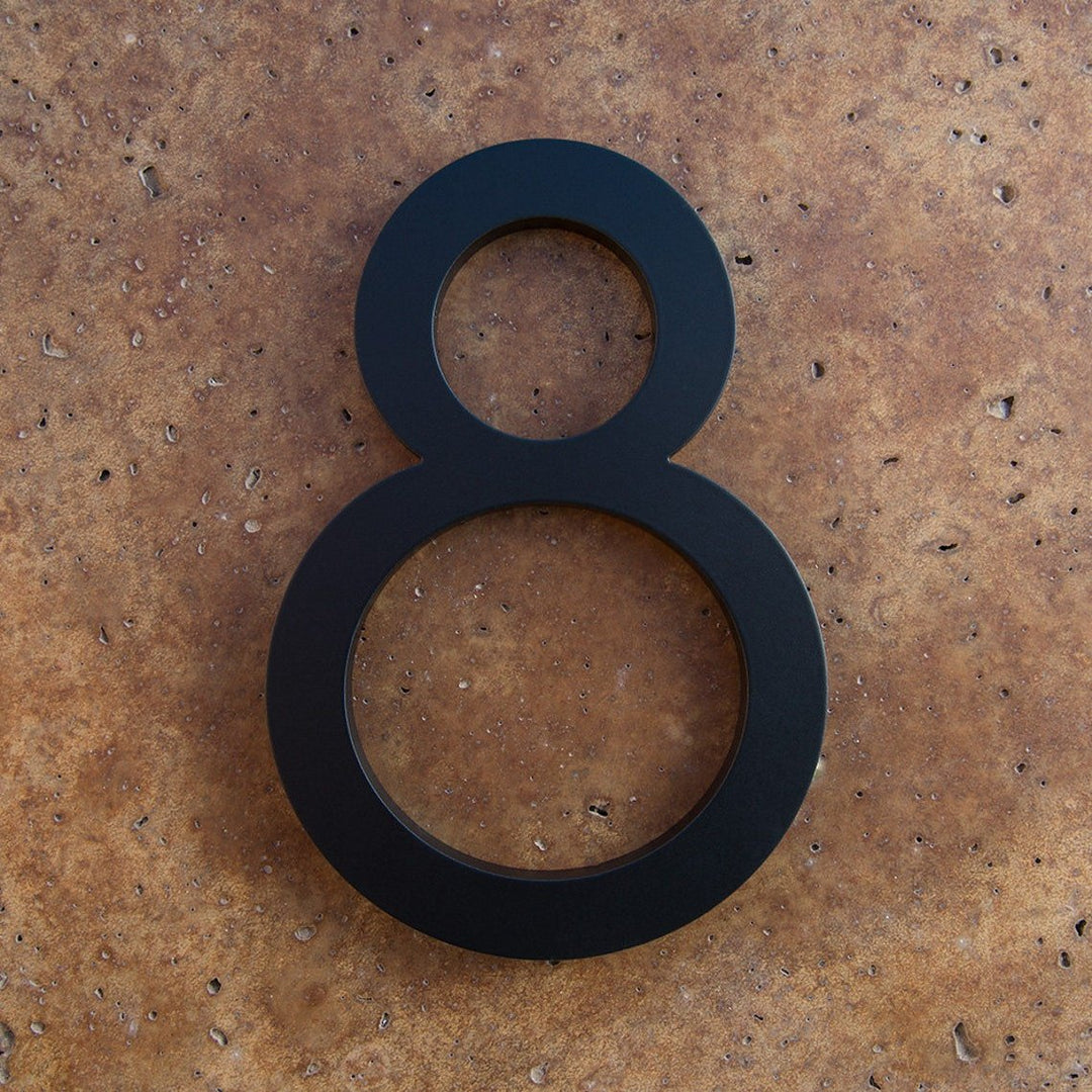 Acacia Matte Black Floating House Number Sign