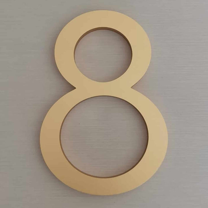 Katana Satin Brass Floating House Number Sign