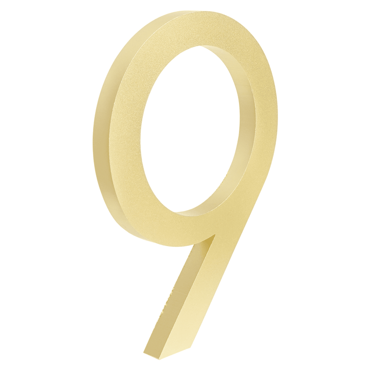 Katana Satin Brass Floating House Number Sign