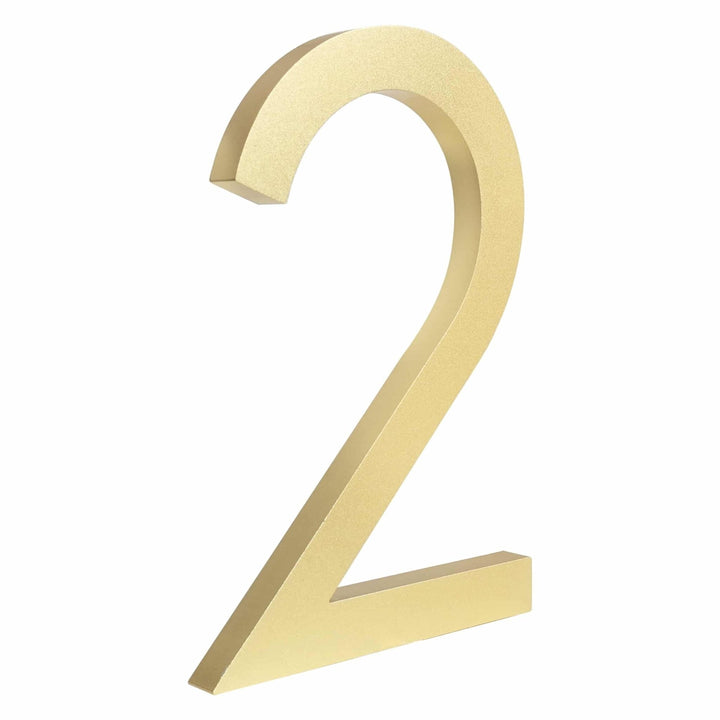 Katana Satin Brass Floating House Number Sign