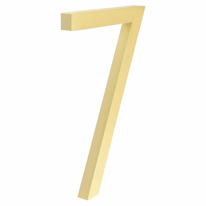 Katana Satin Brass Floating House Number Sign