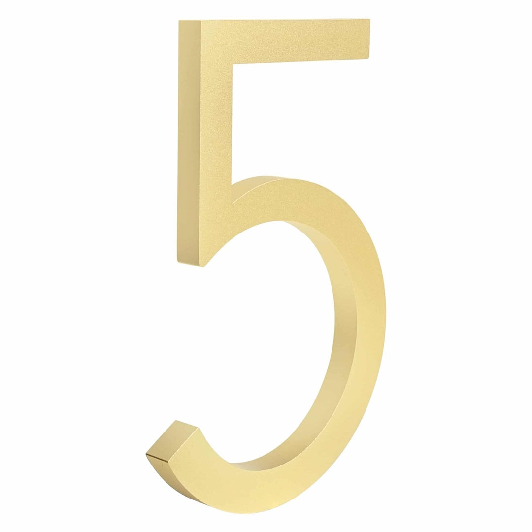 Katana Satin Brass Floating House Number Sign