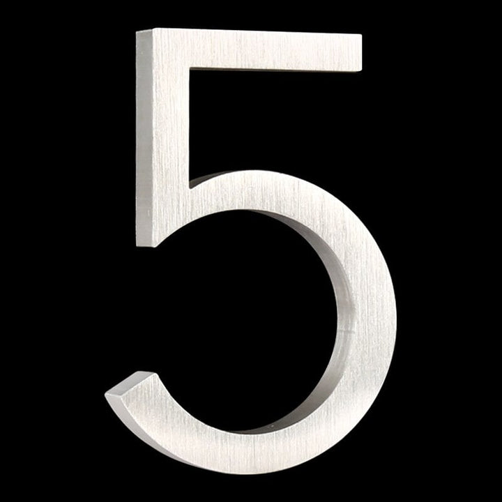 Colette Brushed Steel Floating House Number Sign