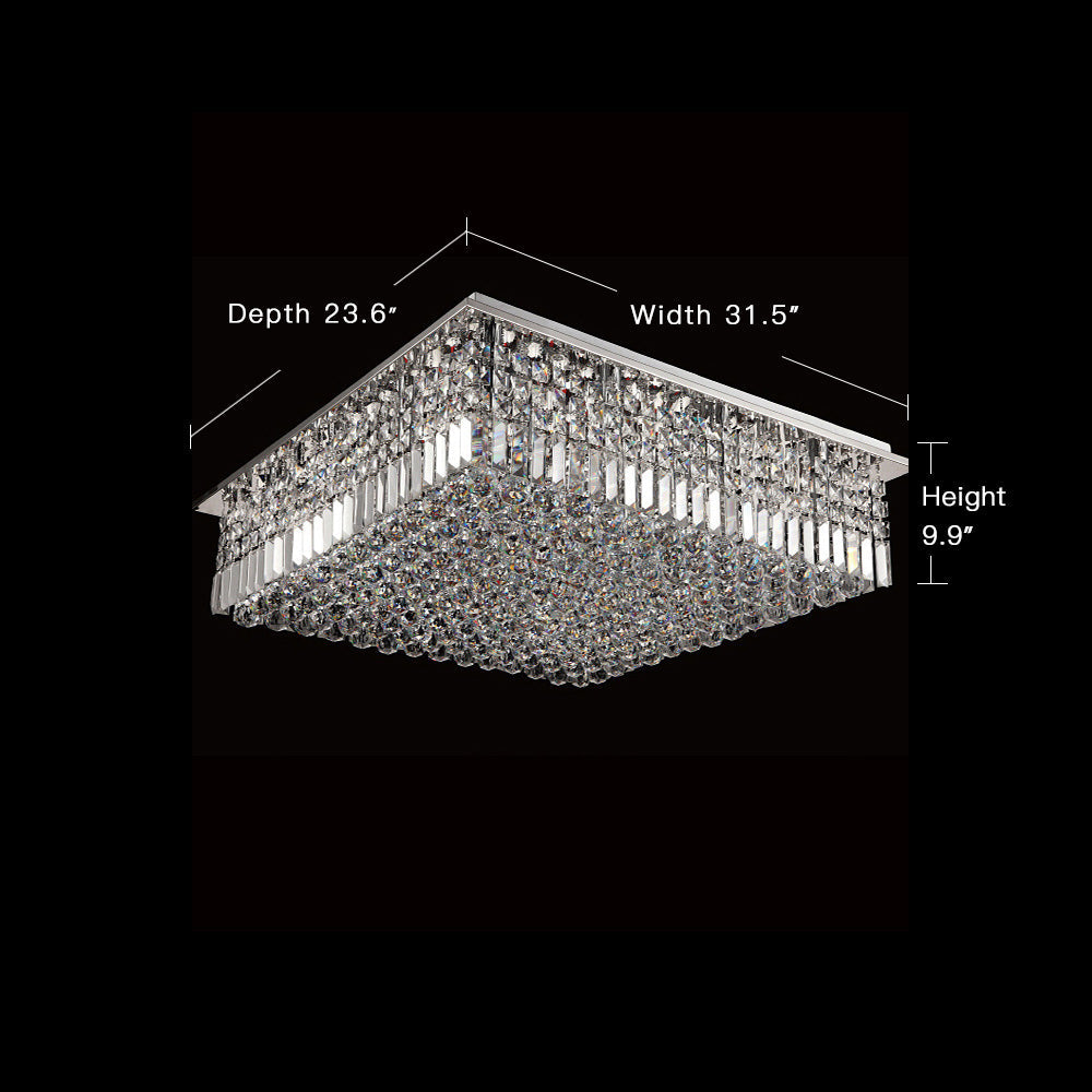 Shelby Rectangular Raindrop Crystal Chandelier Ceiling Lights