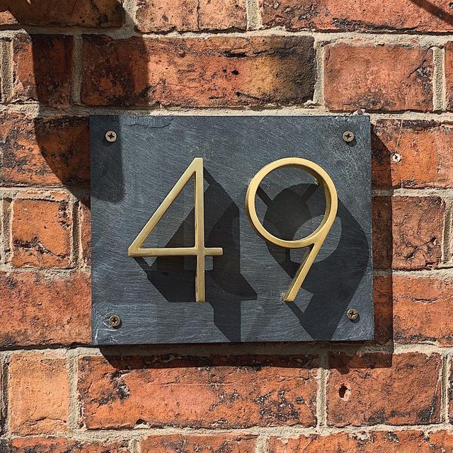 Satin Brass House Numbers