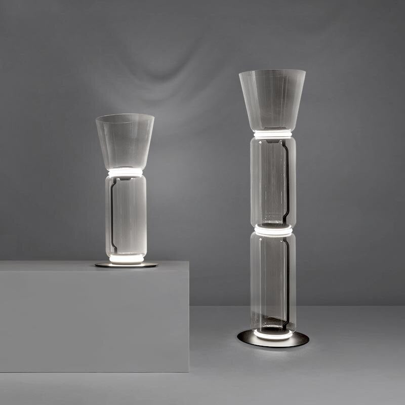 Celine Glass Tubular Reflecting Floor Lamps