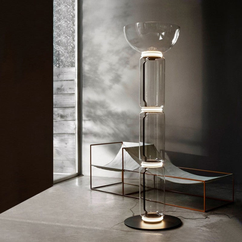 Celine Glass Tubular Reflecting Floor Lamps