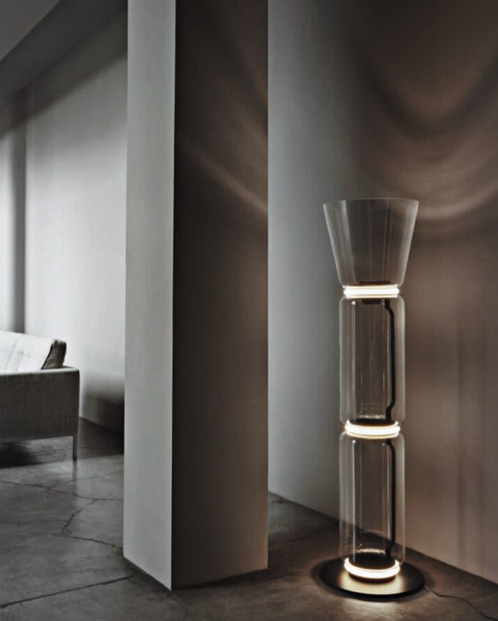 Celine Glass Tubular Reflecting Floor Lamps