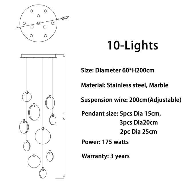 Carmel Marble Disc Pendant Ceiling Light