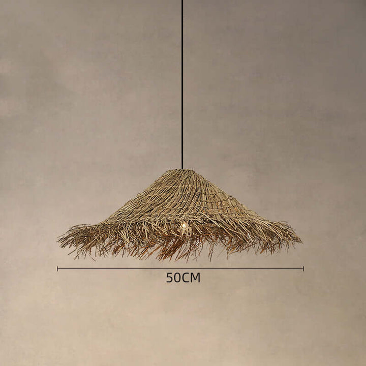 Rattan Pendant Light | Woven Seagrass Ceiling Light — Coastal Living Room